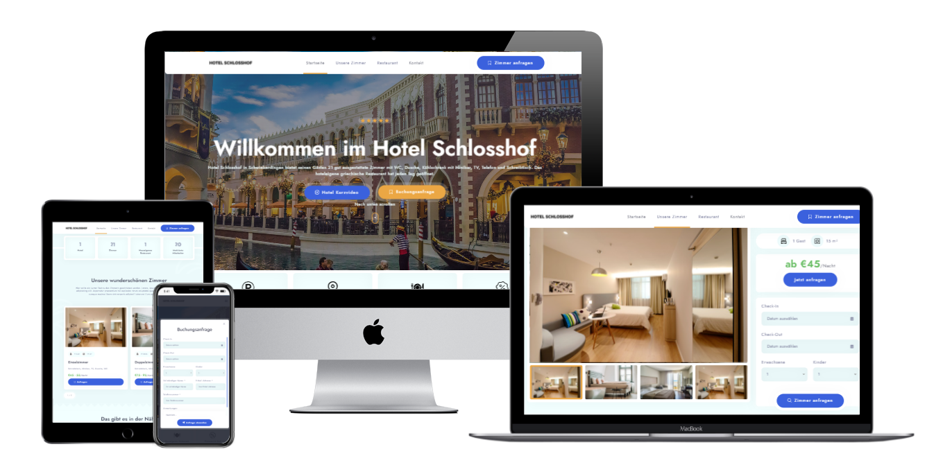 Hotel Schlosshof Geräteansicht Responsive Design